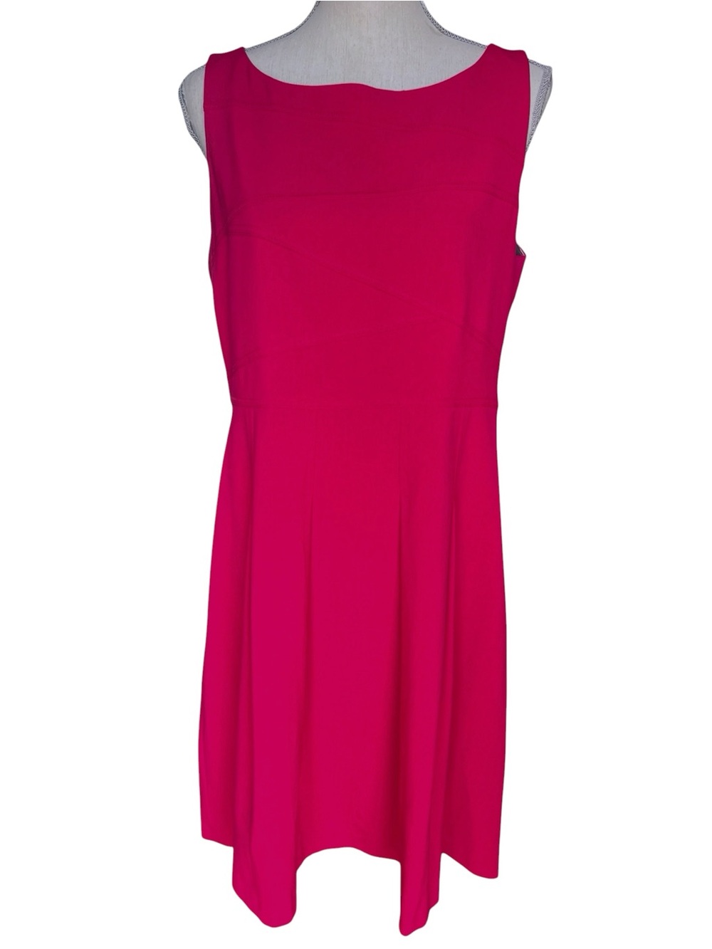 Nine West Raspberry Pink Sleeveless Gentle Pleat Dress (12)